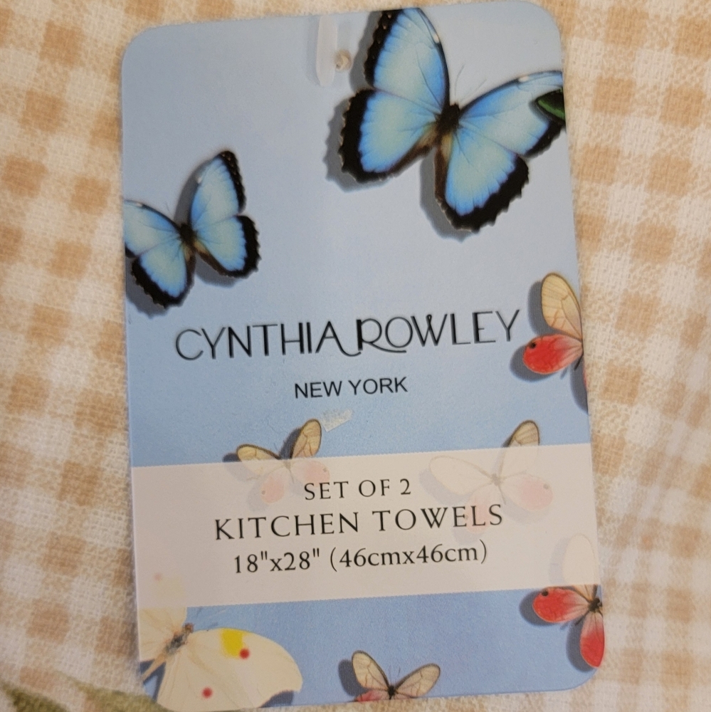 CYNTHIA ROWLEY FLORAL BUNNY KITCHEN TOWELS - Picture 4 of 5